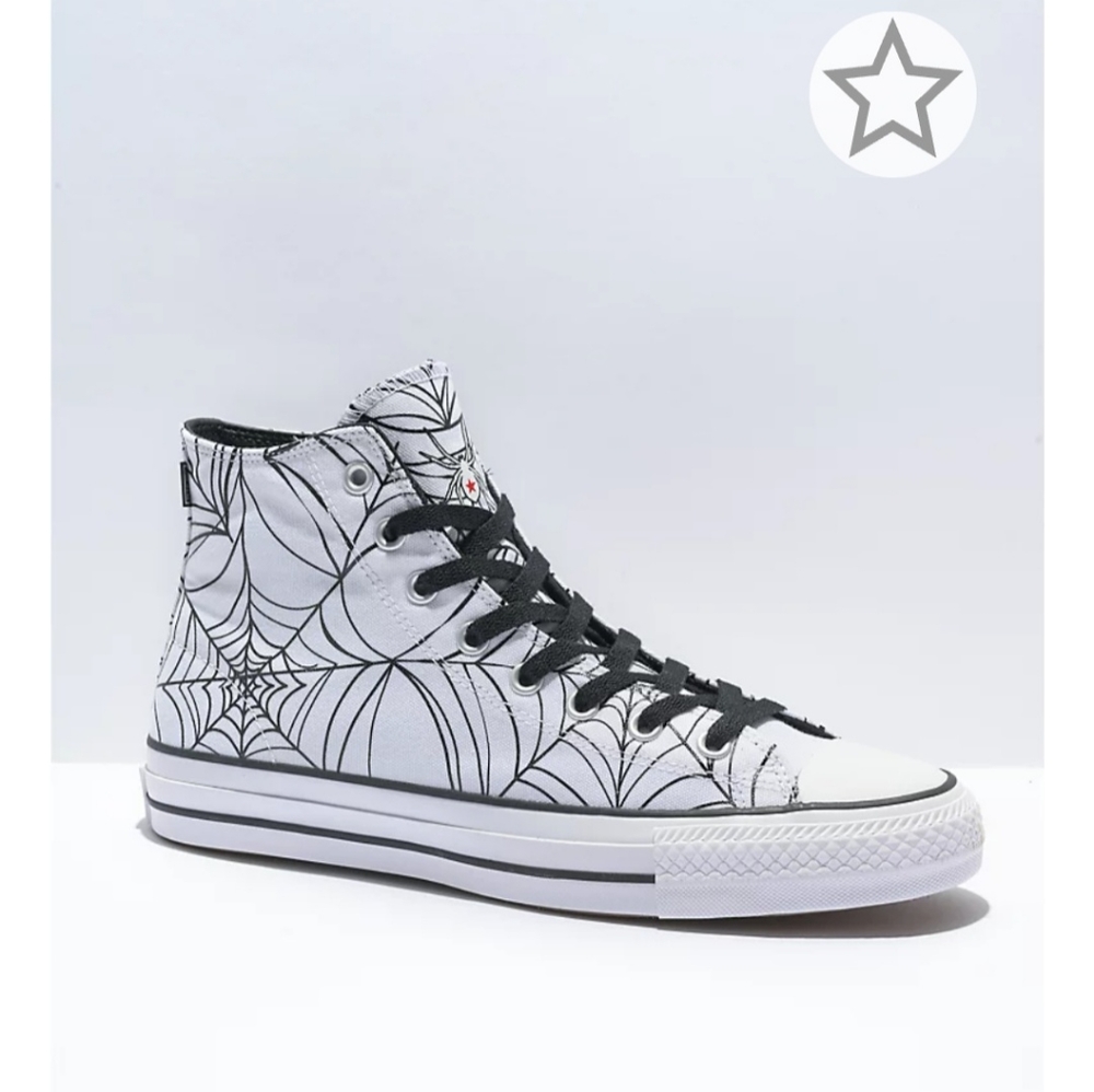 White CONVERSE CTAS Pros Black Spider Web Print